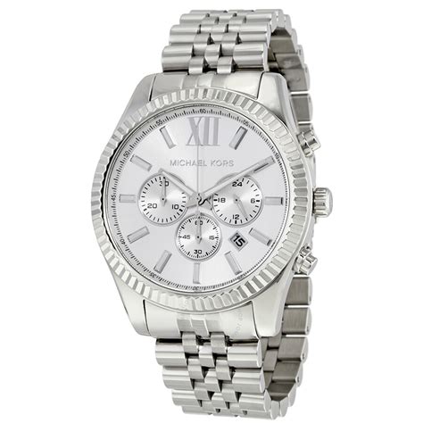 men's silver watch michael kors|michael kors access watch silver.